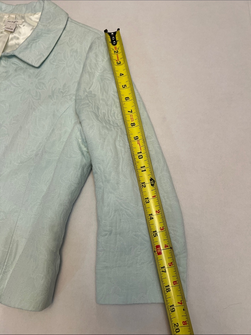 HALOGEN LIGHT GREEN COTTON FLORAL BLAZER SIZE LARGE - Picture 14 of 16